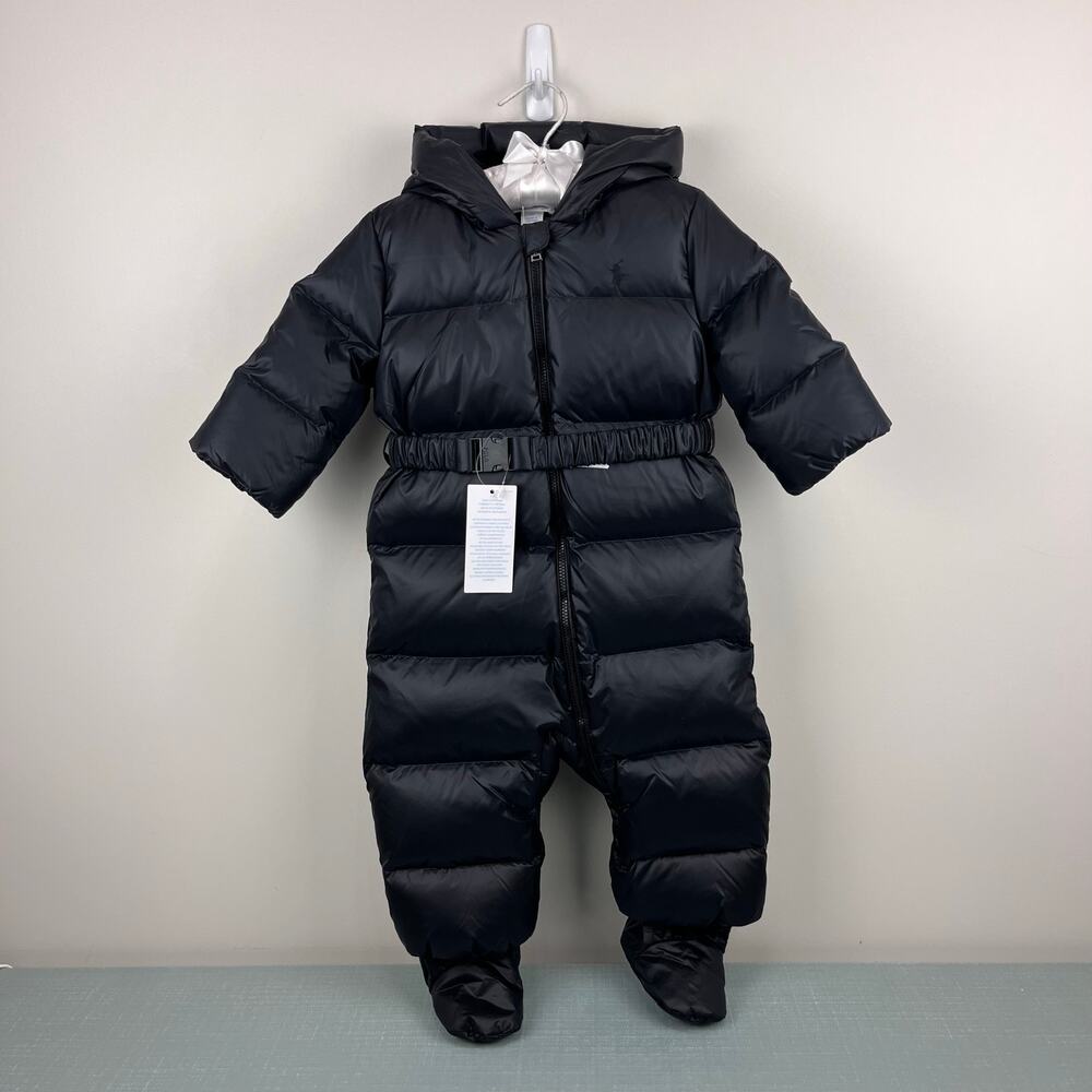 Ralph Lauren Water Repellent Down Snowsuit Black 9 Months NWT